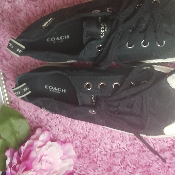 Coach Black Sneaker with C Print All Over - Picture 4 of 5